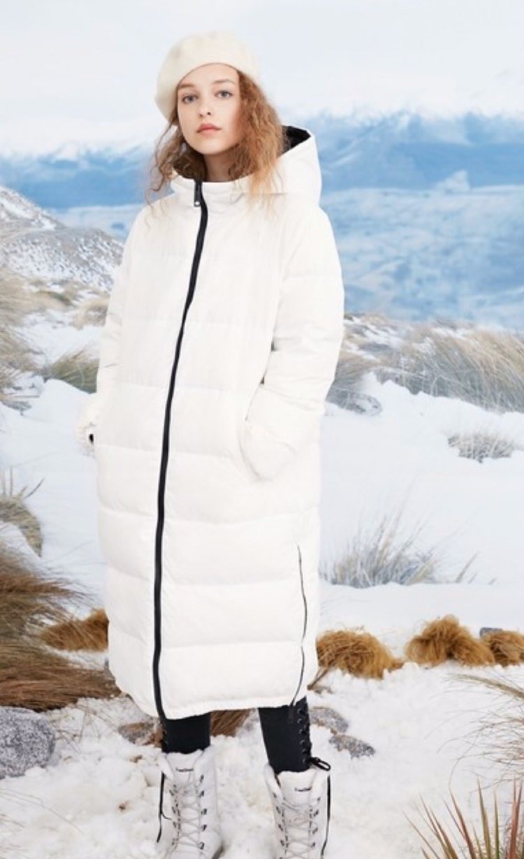 Белый пуховик с чем носить зимой женский