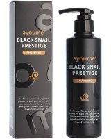 Шампунь для волос с муцином черной улитки Ayoume Black Snail Prestige Shampoo, 240 мл.