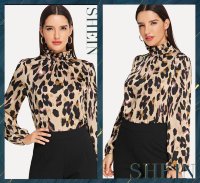 Женская блузка с леопардовым принтом